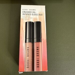 New Bobbi Brown Crushed Oil-Infused Lip Gloss Duo Bare Sparkle & New Romantic
